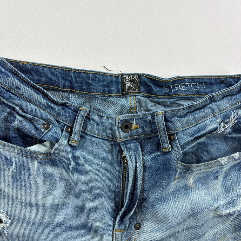 PRPS Jeans Mens 34x33 Blue Cayenne Super Skinny Distressed Grunge Stretch - Picture 2 of 10
